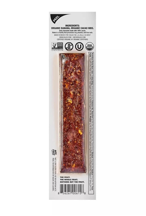 SOLELY 12 0.8 oz (23 Organic Fruit Jerky, Banana with Cacao, Strips, g) Each