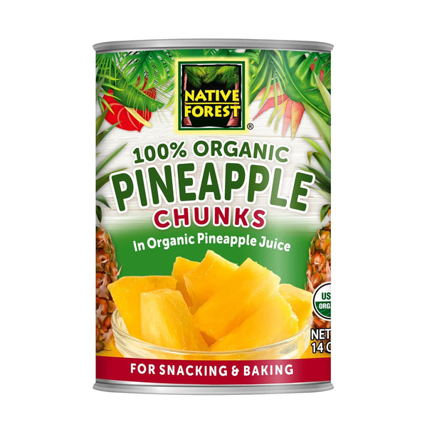 Native Forest Organic Pineapple Chunks - Canned Pineapple Chunks in Juice, Canned