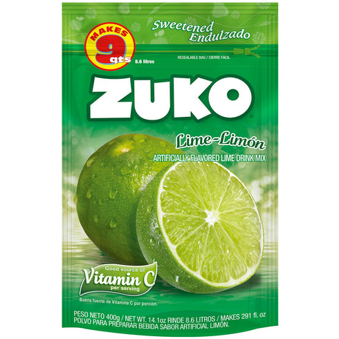 Pack, 14.1 oz, Pack 6 Zuko Lime Instant Powder Drink Family