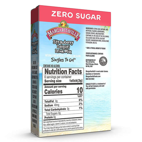 Margaritaville Strawberry Daiquiri Singles To Go Drink Mix, 6 CT (Pack of 2)