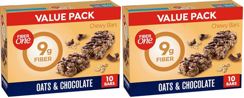 Fiber One Chewy Bars, Oats & Chocolate, Fiber Snacks, 14.1 oz, 10