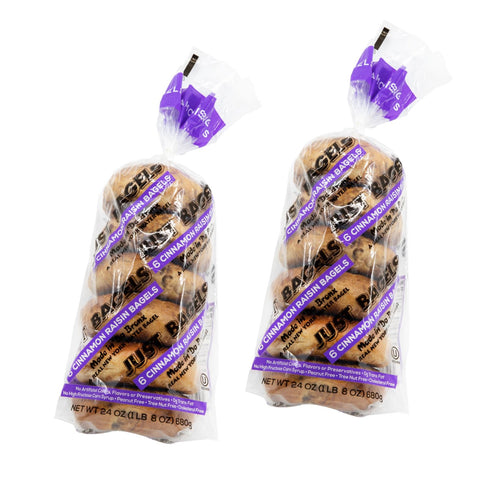 2 Packs 6 Pack 12 Just Bagels - Cinnamon Raisin Bagels - Of Bagels Per - Total Non-GMO.