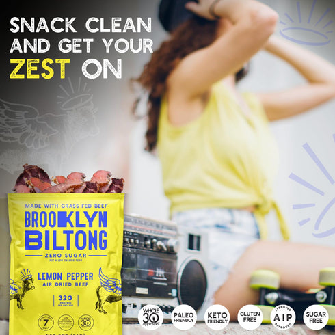 Brooklyn Biltong - Air Dried Grass Fed Beef Snack, South African Beef Jerky, Whole30 Approved, Paleo, Keto, Gluten