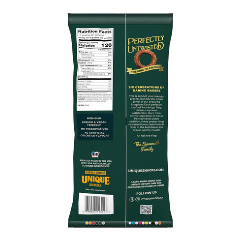 11 Oz. Pack 3 Unique Snacks Sourdough Craft Beer Pretzel Rings, Delicious Homestyle Baked Snack Bag, Vegan, OU Kosher