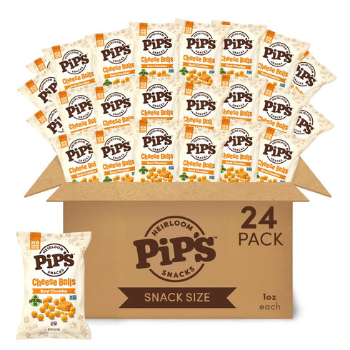 Pips Heirloom Baked Cheddar Cheese Balls 1 oz Bags (24 pk) Individually