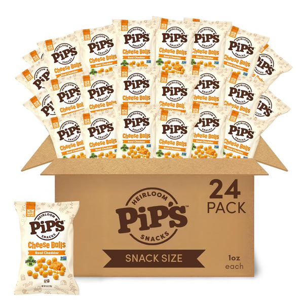 Pips Heirloom Baked Cheddar Cheese Balls 1 oz Bags (24 pk) Individually