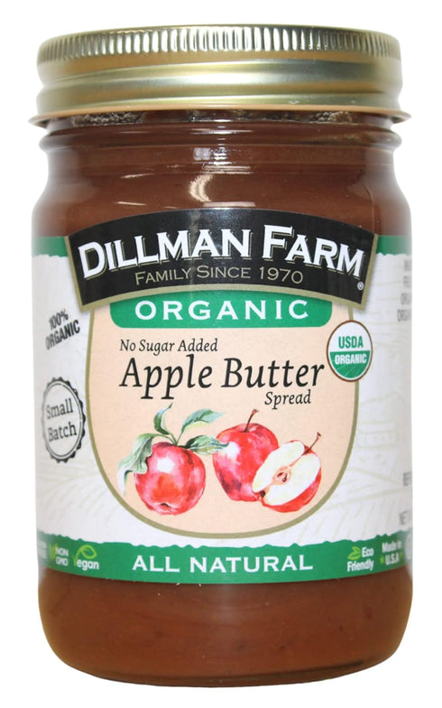 13oz (Pack 6) Dillman Farm Organic No Sugar Added Apple Butter - Keto, Gluten-Free, Non-GMO, Vegan, Kosher