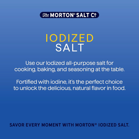 (26 oz), 3-Pack Morton Iodized Salt, All-Purpose, - All-Purpose, Ideal for Cooking & Table Use