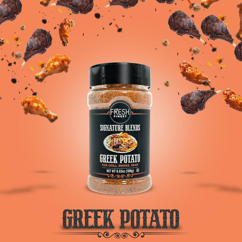6.63oz (188g) Fresh Finest Greek Potato Seasoning - - Mediterranean, Authentic, Kosher, All-Natural, Non-GMO