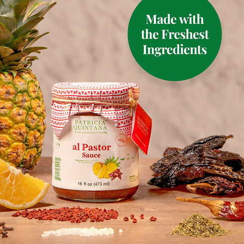 Patricia Quintana Al Pastor Cooking Sauce, Authentic Artisanal Marinades for Tacos and Grilled Chicken