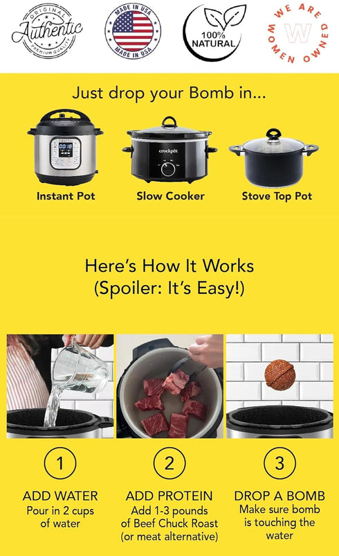2 12! 15 Set Pot Roast Bombs - Bombs per Jar, feeds InstaBomb Meal Bomb has all herbs and spices for delicious American
