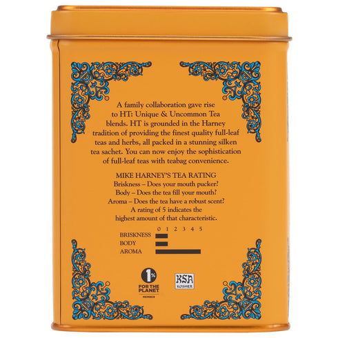 20 1.4oz Harney and Sons Decaf Hot Cinnamon , Decaf Flavored Black Sachets per Tin