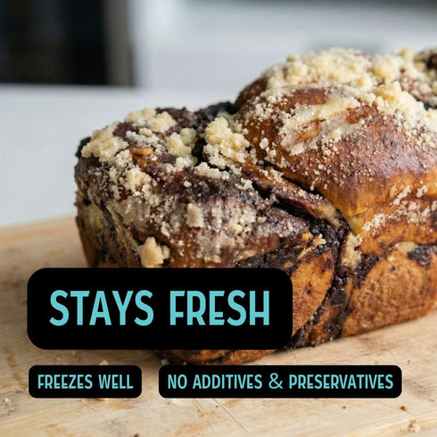 Haus of Babka 24oz Chocolate Babka Bread Cake, - Double Wrapped For Freshness