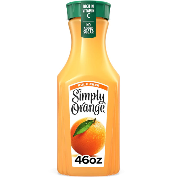 Simply Orange Pulp Free Orange Juice Bottle, 46 fl oz