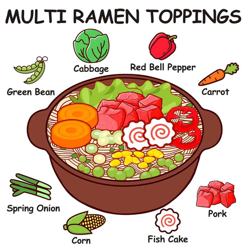 Yimi Dried Ramen Toppings, Dried Mixed Vegetables Toppings - Dehydrated Vegetables | Freeze Dried Fish Cake | Cabbage |