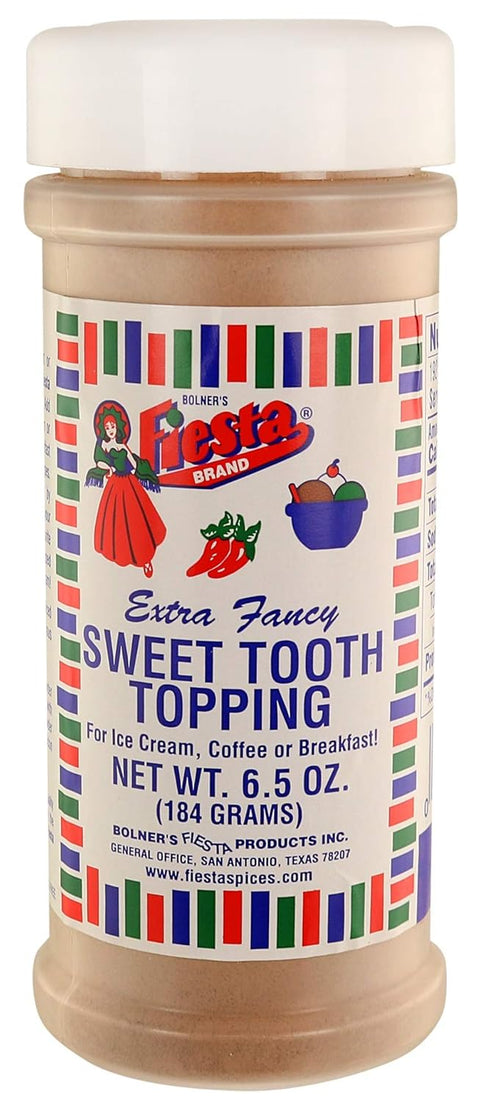 Bolner's Fiesta Extra Fancy Sweet Tooth Topping, 6.5 Ounce Shaker for Ice Cream and Coffee