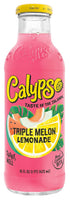 16 Oz (Pack 6) Calypso Lemonade, Triple Melon Lemonade, Made with Real Fruit, Fl Glass Bottles
