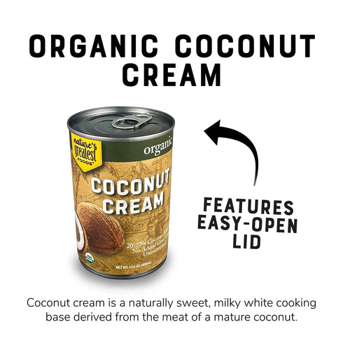 2022% 13.5 oz (12-Pack) Organic Coconut Cream NO GUAR GUM, Unsweetened, Fat, | Natures Greatest Foods