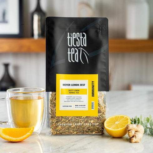 200 16 oz Tiesta Tea - Meyer Lemon Zest, Loose Leaf, Zesty Lemon Herbal Tea, Premium Caffeine Free Blend, Make Hot