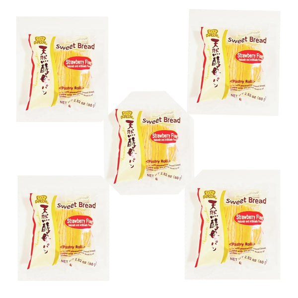 Generic Sweet Bread Pastry Roll, Strawberry Flavor, 2.82 oz, Pack of 5