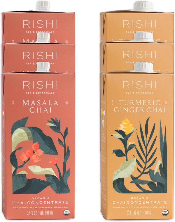 Rishi Tea Masala Chai Latte & Turmeric Ginger Bundle - Organic Tea