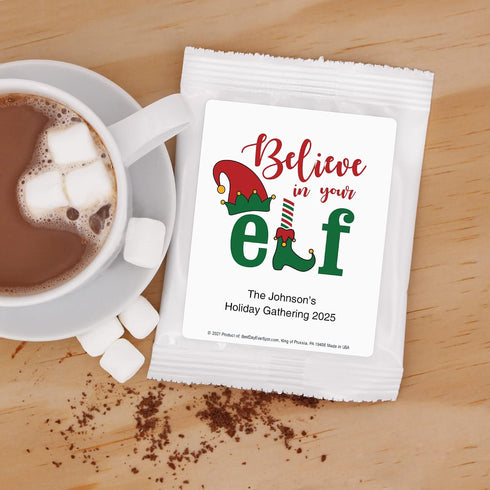 Best Day Ever Spot (Set 24) Believe in You Elf Christmas Hot Chocolate, Hot Chocolate Bar, Cocoa Favors, Holiday Hot