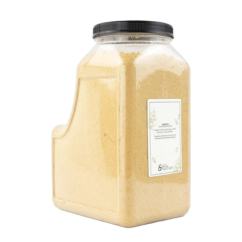 (5.5 Olive & Vine Yellow Mustard Ground, Tangy Flavor, For Sauces & Dressings, Rich Tradition, Authentic Taste