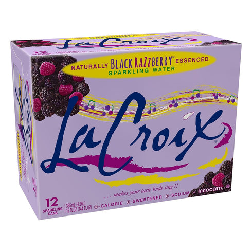 12 Oz., 12 Cans/Pack, 2 Packs/Carton (15021760) Lacroix Black RazZberry Sparkling Seltzer Water, Fl.