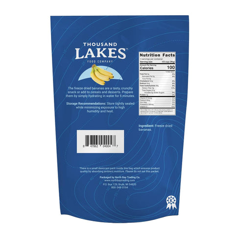 4-pack 3.2 (12.8 Thousand Lakes Freeze Dried Fruit - Sliced Bananas ounces ounces total) | No Sugar Added | No Oils