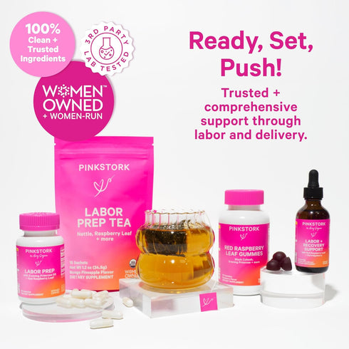 Pink Stork Organic Labor Prep Tea - Red Raspberry Leaf with Chamomile, Pregnancy Must Haves, 15 Sachets