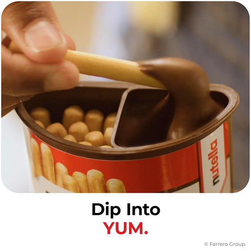 12 Packs, 1.8 oz Nutella & GO! Chocolate Hazelnut Spread with Cocoa + Breadsticks, Snack Each