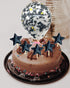 Black Happy Birthday Cake Topper Set, 11 PCS Acrylic Topper, Confetti Balloon, Cool Stars, Cupcake Picks for Dad Man