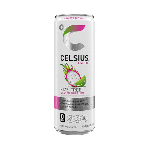 12 Oz (Pack 12) CELSIUS Fizz Free Dragon Fruit Lime, Sugar Free Energy Drink, Fl