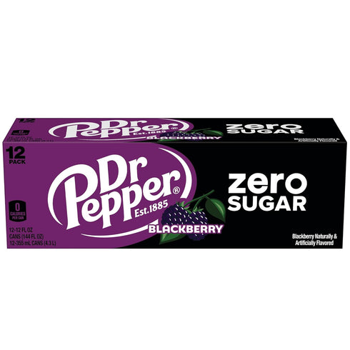 12oz 12pk Dr. Pepper Blackberry Zero Sugar