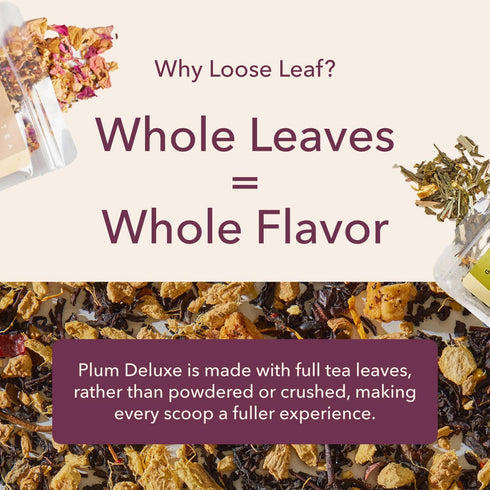 (60-80 Plum Deluxe Creme Brulee Earl Grey Black Tea Cups), Premium Loose Leaf Tea Leaves, Hot or Iced, Sweetener