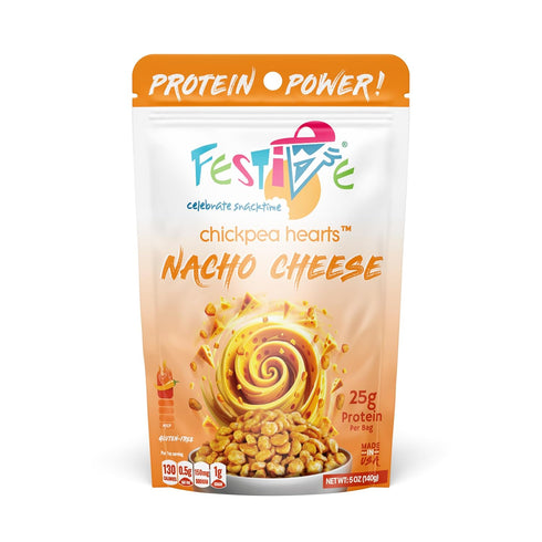 Festive Chickpeas - Garbanzo Hearts - Non-GMO Vegan Soy-Free - Nacho Cheese
