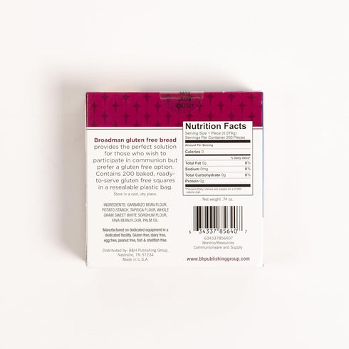 Communion 200 Count Broadman Church Supplies Bread, Gluten Free