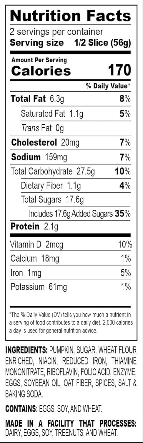 Naturally Delicious 16 Pack, Nadel - Pumpkin Spice Bread Slices, Sweet Breads & Cakes breakfast bar, back to school