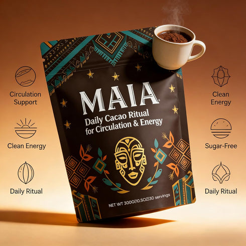 Wdvpue 100% Maia Ceremonial Cacao - Pure Natural, Enhanced with Flavanol, Theobromine, Magnesium & Natural Flavonoids
