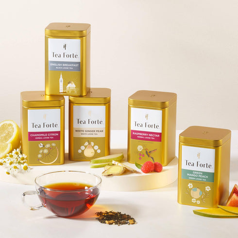 35-50 Tea Forte African Solstice Premium Loose Leaf Caffeine-Free Herbal Tea Blend Canister, Makes Cups