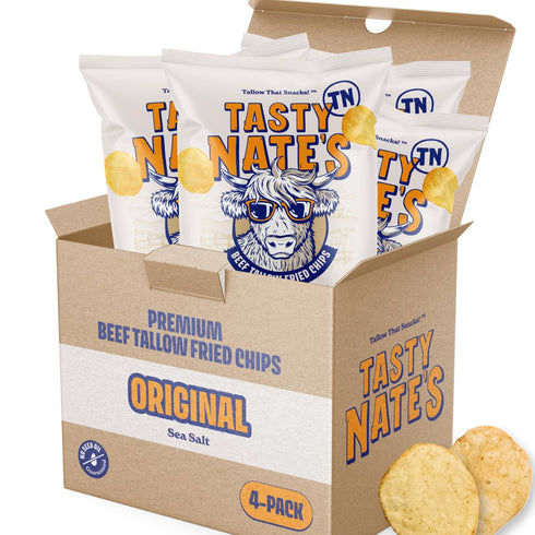 Tasty Nates Beef Tallow Potato Chips Original Sea Salt Kettle Chips Made