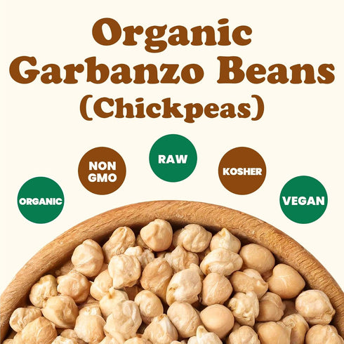 2 Food to Live Organic Garbanzo Beans, Pounds Dried Chickpeas, Non-GMO, Kosher, Raw, Sproutable, Bulk