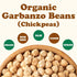 2 Food to Live Organic Garbanzo Beans, Pounds Dried Chickpeas, Non-GMO, Kosher, Raw, Sproutable, Bulk