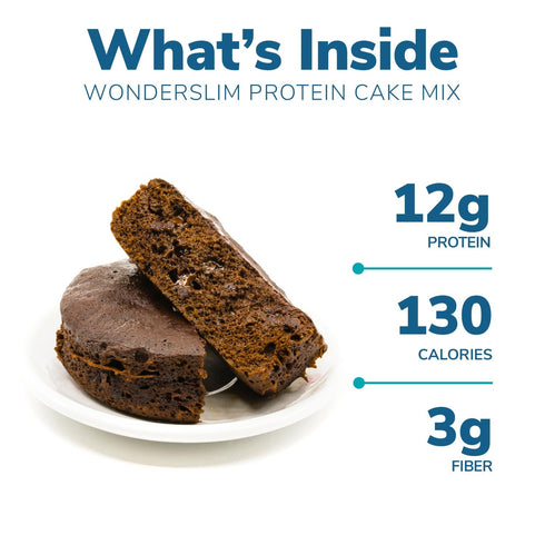 WonderSlim Protein Cake Mix, Double Chocolate, 12g Protein, Low Carb, 7ct