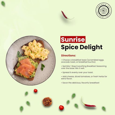 Breakfast Seasoning 2.3 oz with Dual Sifter Cap, Sweet Spicy Blend for Bagels, Scramble, Sausages, Vegan by Pride of