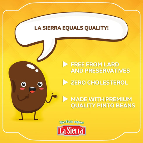 15.2 oz (Pack 8) La Sierra Refried Pinto Beans, Ready-to-Eat Vegetarian Refried Beans, Pouch
