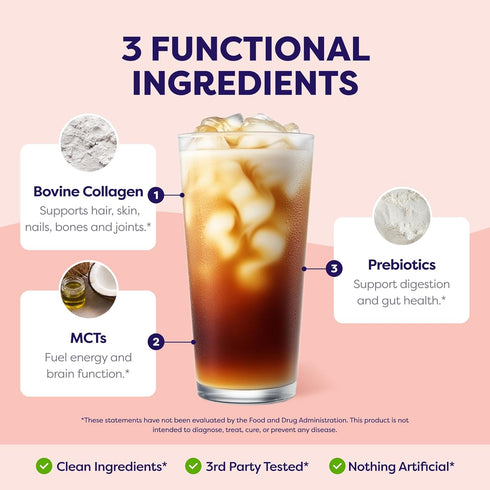 0g 11g Hazelnut Protein Coffee Creamer - Grass Fed Pasture Raised Collagen - Hair, Skin & Nail Support,Energy-Boosting