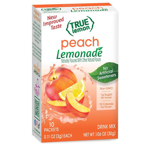 True Lemon Peach Lemonade 10ct (Pack of 1) - Drink Mix -