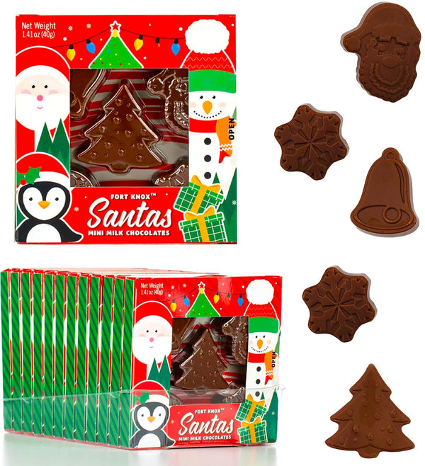 Fruidles Christmas Santas Mini Milk Chocolates Snack, Holiday Treats, Kosher Certified Dairy,