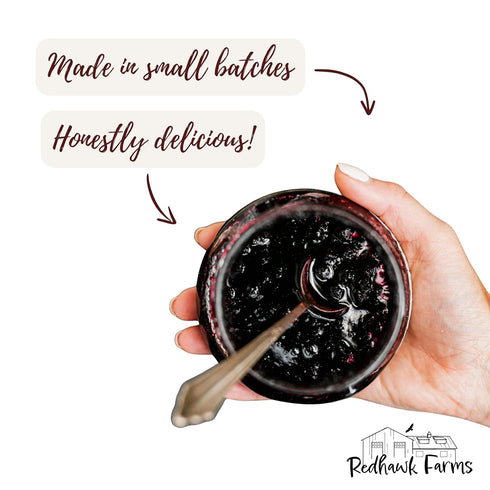(18 Oz, Pack 2) Redhawk Farms Blueberry Jam - Blueberry Preserves - Homemade Jams, Jellies, & Preserves